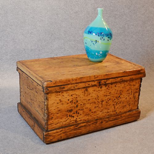 Antique Blanket Chest Trunk Victorian Pine Storage Box Coffee Table C1850
