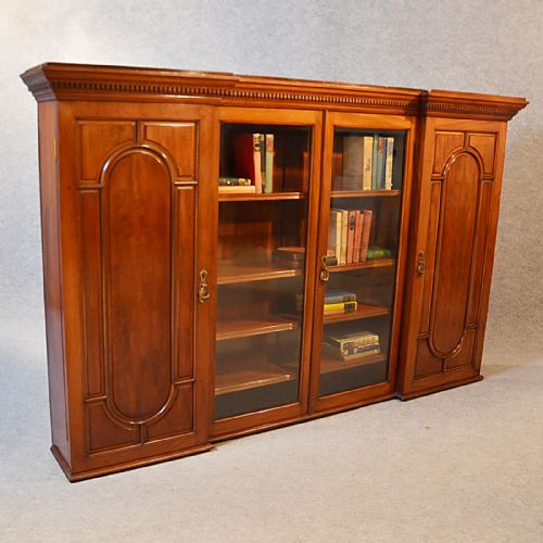 Antique Walnut Glazed Bookcase Cabinet Dresser Top Fine Quality Edwardian C1910