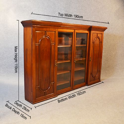 fig 1. Antique Walnut Glazed Bookcase Cabinet Dresser Top Fine Quality Edwardian c1910