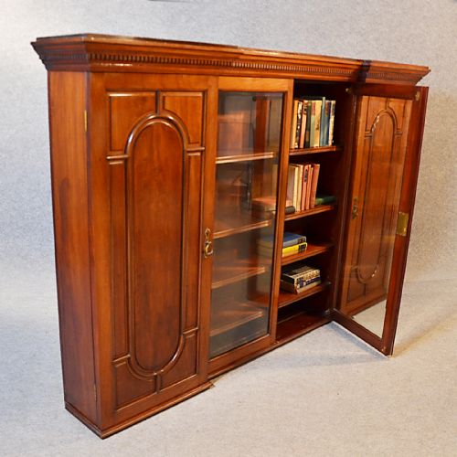 fig 2. Antique Walnut Glazed Bookcase Cabinet Dresser Top Fine Quality Edwardian c1910