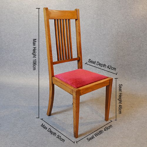 fig 1. Antique Set 4 Four Oak Kitchen Dining Chairs Quality English Arts & Crafts c1900