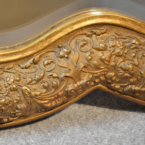 fig 2. Antique Wall Mirror Fine English Gilt Gesso Trefoil Bevelled Looking Glass c1850