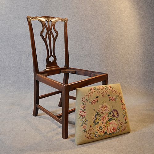 fig 4. Antique Set 6 Dining Chairs Victorian Chippendale Revival Quality English c1850