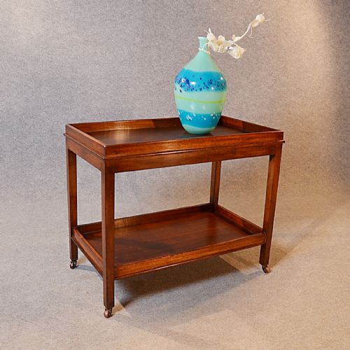 Antique Serving Tea Trolley Teak Edwardian Vintage Butlers Serving Buffet C1910