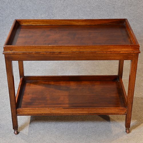 fig 2. Antique Serving Tea Trolley Teak Edwardian Vintage Butlers Serving Buffet c1910
