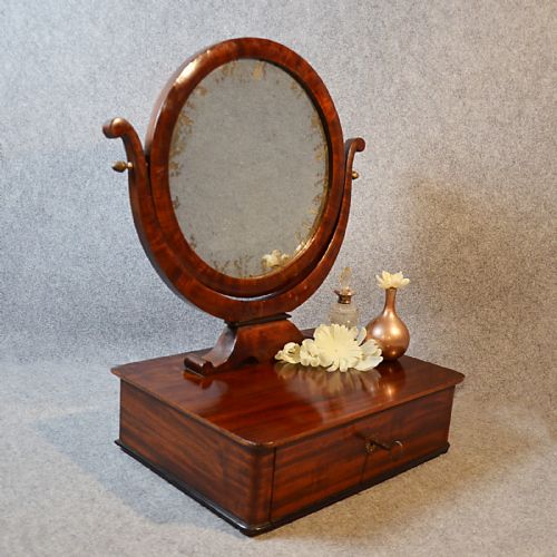 Antique Mirror Georgian Jewelry Box Dressing Vanity Swing Ladies English C1800