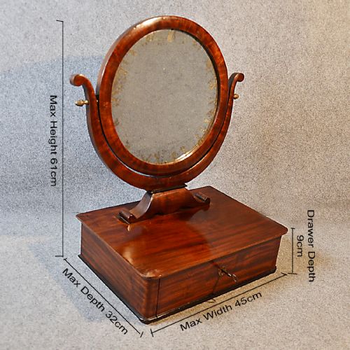 fig 1. Antique Mirror Georgian Jewelry Box Dressing Vanity Swing Ladies English c1800