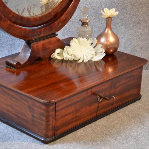 fig 3. Antique Mirror Georgian Jewelry Box Dressing Vanity Swing Ladies English c1800