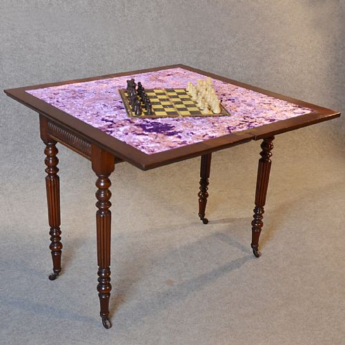 Antique Card Table Quality Folding Tea Games Sofa English Mahogany C1890