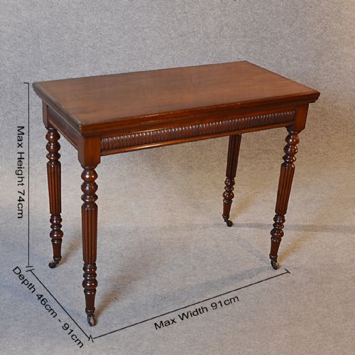 fig 1. Antique Card Table Quality Folding Tea Games Sofa English Mahogany c1890