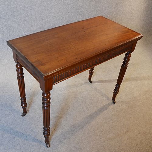 fig 3. Antique Card Table Quality Folding Tea Games Sofa English Mahogany c1890