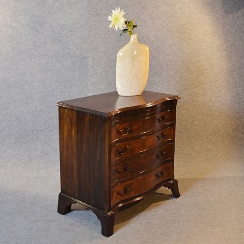 Antique Chest of Drawers Slide Serpentine Front Small Hepplewhite Revival C1900