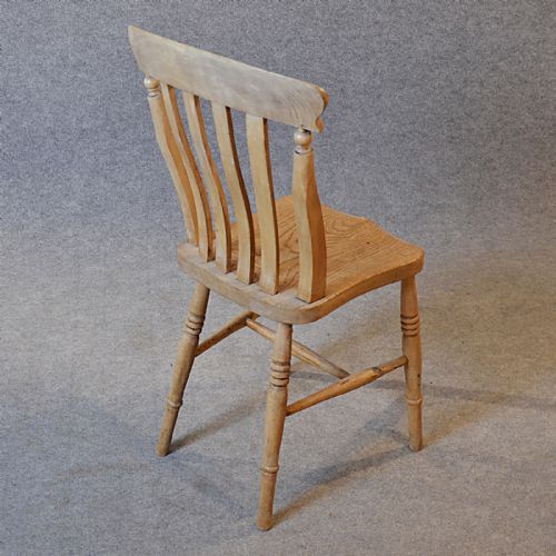 fig 3. Antique Kitchen Dining Chairs Set 4 Quality Victorian Elm Windsor Lath c1880