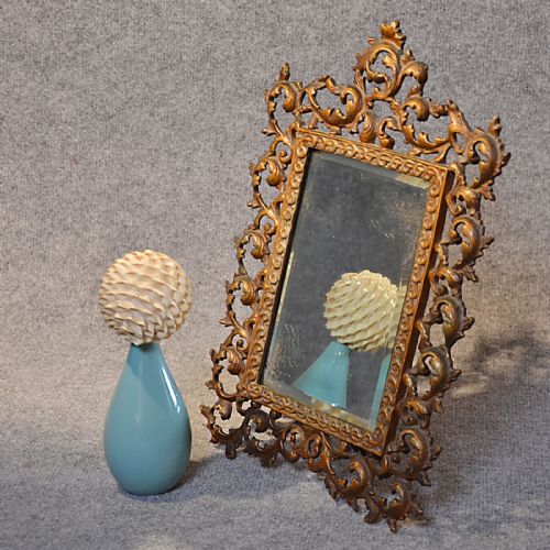 Antique Mirror English Gilt Metal Picture Frame Victorian Bevelled Glass C1860
