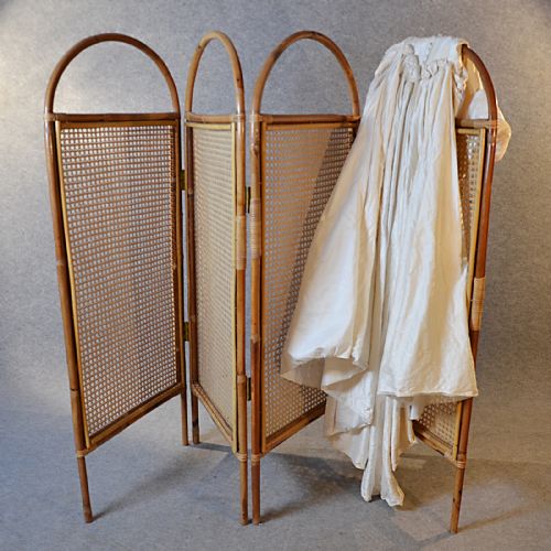 Antique Folding Screen Room Divider Partition Bergere English Edwardian C1910