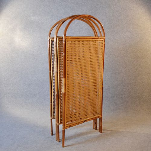 fig 2. Antique Folding Screen Room Divider Partition Bergere English Edwardian c1910