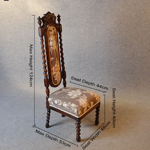 fig 1. Antique Chair Rosewood Drawing Room Victorian English Prayer Hall Seat c1850
