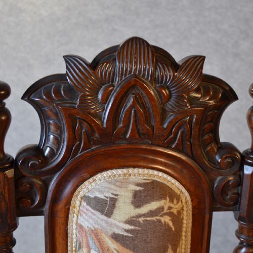 fig 3. Antique Chair Rosewood Drawing Room Victorian English Prayer Hall Seat c1850