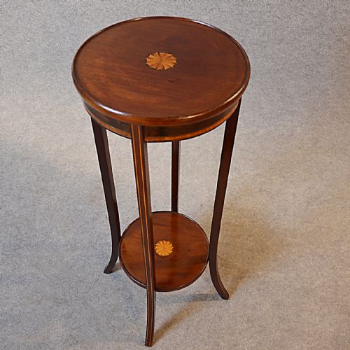 fig 2. Antique Plant Stand Pot Jardiniere Torchere Marquetry English Edwardian c1910