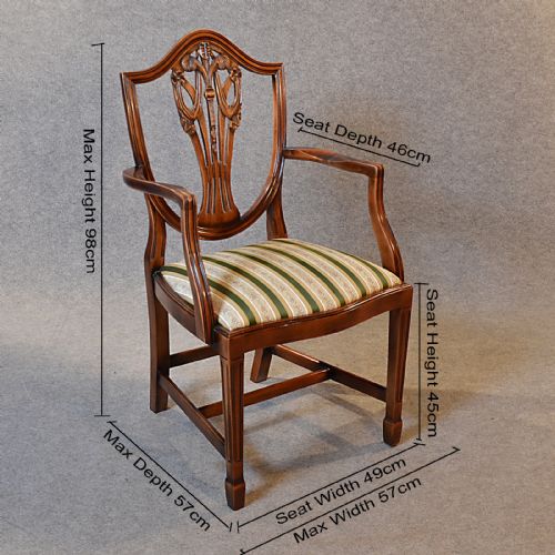 fig 1. Antique Carver Elbow Chair Armchair Hepplewhite Revival English George VI
