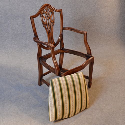 fig 2. Antique Carver Elbow Chair Armchair Hepplewhite Revival English George VI