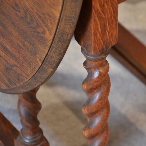fig 2. Antique Oak Gate Leg Oval Table Kitchen Dining Farmhouse English Gateleg c1910