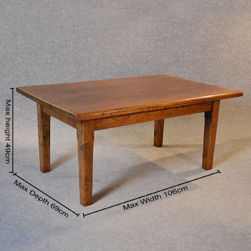 fig 1. Antique Coffee Table English Elm Low Sofa Magazine Large Occasional c1870