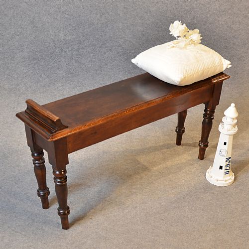 Antique Bench Window Hall Seat Mahogany Long Stool English Regency C1830
