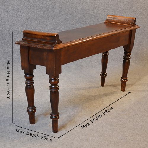 fig 1. Antique Bench Window Hall Seat Mahogany Long Stool English Regency c1830