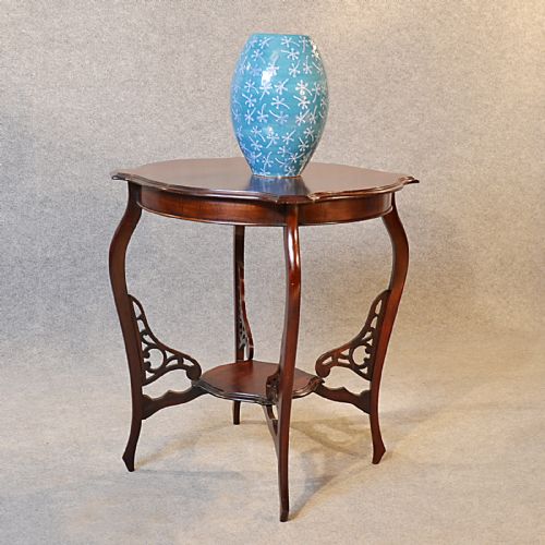 Antique Table Wine Lamp Side Card Victorian Mahogany English Two Tier C1890