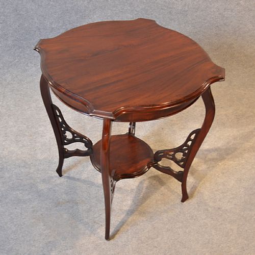 fig 2. Antique Table Wine Lamp Side Card Victorian Mahogany English Two Tier c1890