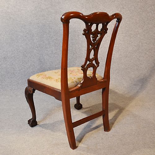 fig 2. Antique Chair Victorian Chippendale Revival Dining Side English Mahogany c1890