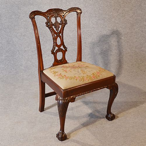 fig 5. Antique Chair Victorian Chippendale Revival Dining Side English Mahogany c1890