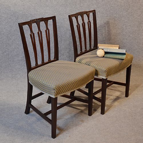 Antique Pair Chairs Sheraton Period Georgian English Dining Side Chair C1790