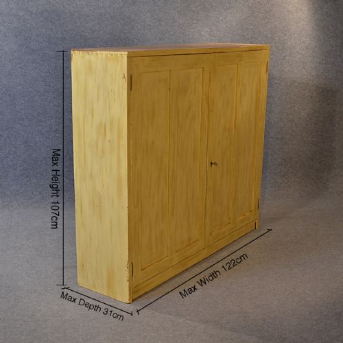 fig 1. Antique Victorian Painted Library Cabinet Bookcase Kitchen Larder Cupboard c1900