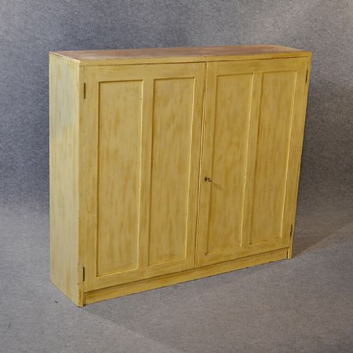 fig 2. Antique Victorian Painted Library Cabinet Bookcase Kitchen Larder Cupboard c1900