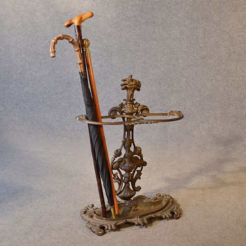 Antique Stick Umbrella Rack Hall Stand Quality Cast Iron Art Nouveau C1900