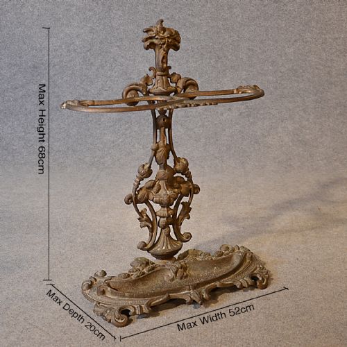 fig 1. Antique Stick Umbrella Rack Hall Stand Quality Cast Iron Art Nouveau c1900