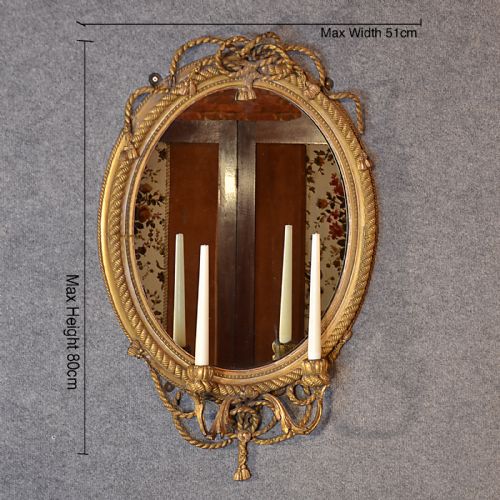 fig 1. Antique Wall Mirror Regency Gilt Girondole Sconce Candelabra Looking Glass c1820