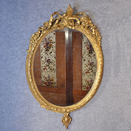 Antique Wall Mirror English Victorian Ornate Gilt Gesso Looking Glass C1860