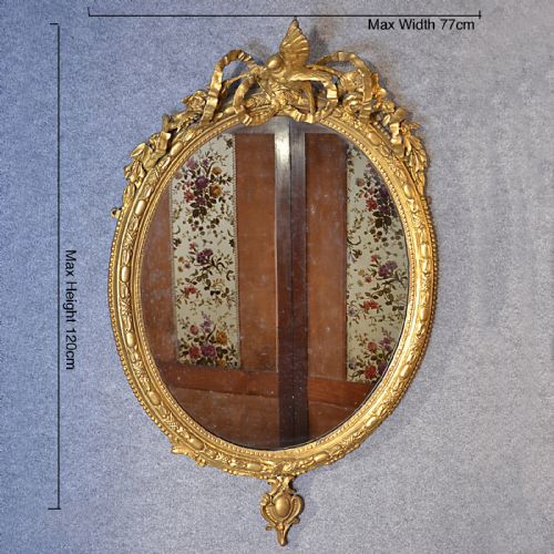 fig 1. Antique Wall Mirror English Victorian Ornate Gilt Gesso Looking Glass c1860