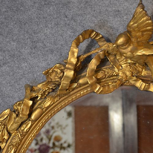 fig 2. Antique Wall Mirror English Victorian Ornate Gilt Gesso Looking Glass c1860