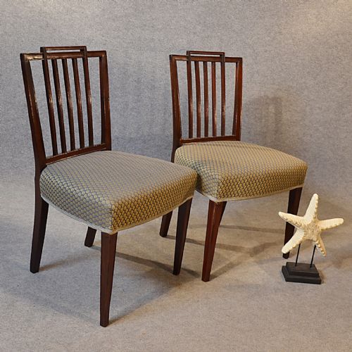 Antique Pair Chairs Sheraton Period Georgian English Dining Side Chair C1810