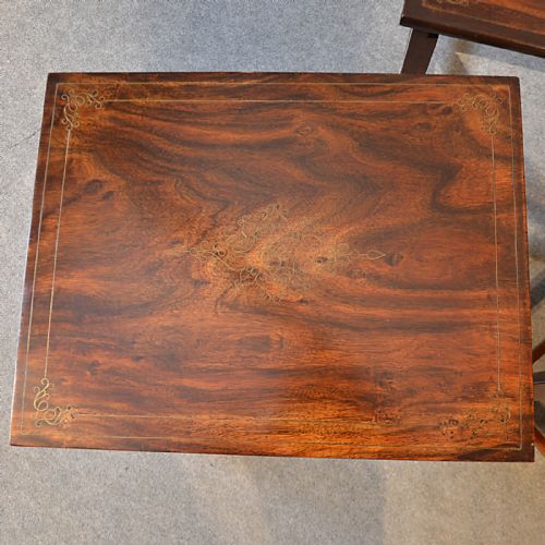 fig 3. Antique Nest Set Tables Side Occasional Mahogany Inlaid English Edwardian c1910