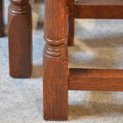 fig 2. Antique Nest Tables Side Occasional English Edwardian Oak Set c1910