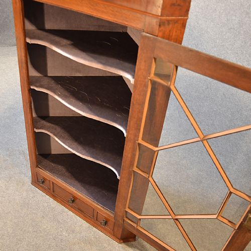 fig 2. Antique Oak Corner Cupboard English Georgian Wall Cabinet Astragal Glazed c1790