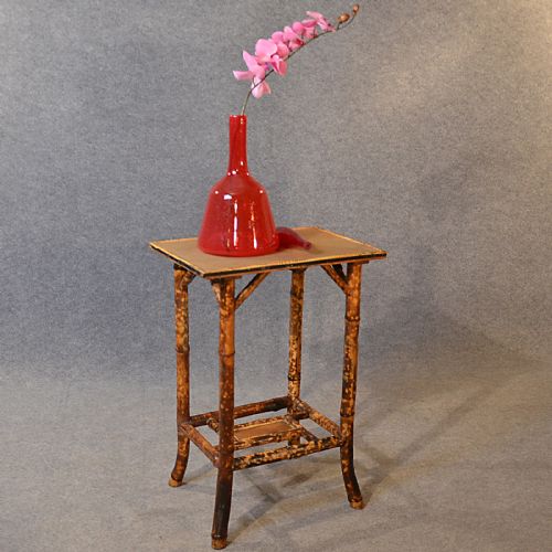 Antique Victorian Bamboo Table Two Tier Oriental Lamp Occasional Side C1890