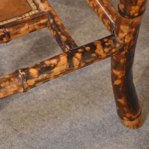 fig 2. Antique Victorian Bamboo Table Two Tier Oriental Lamp Occasional Side c1890