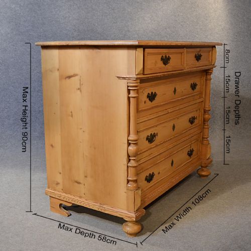 fig 1. Antique Chest Drawers Original Quality Victorian Pine Tallboy c1900