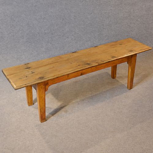 fig 2. Antique Bench Seat Long Oak Form Pew Quality Rustic Country Victorian c1850